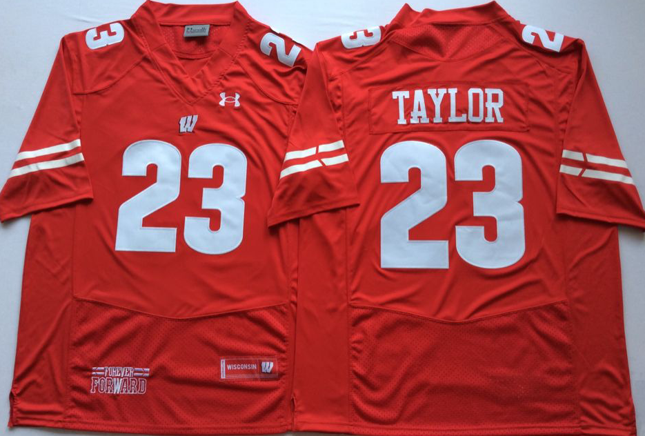 NCAA Men Wisconsin Badgers Red #23 TAYLOR